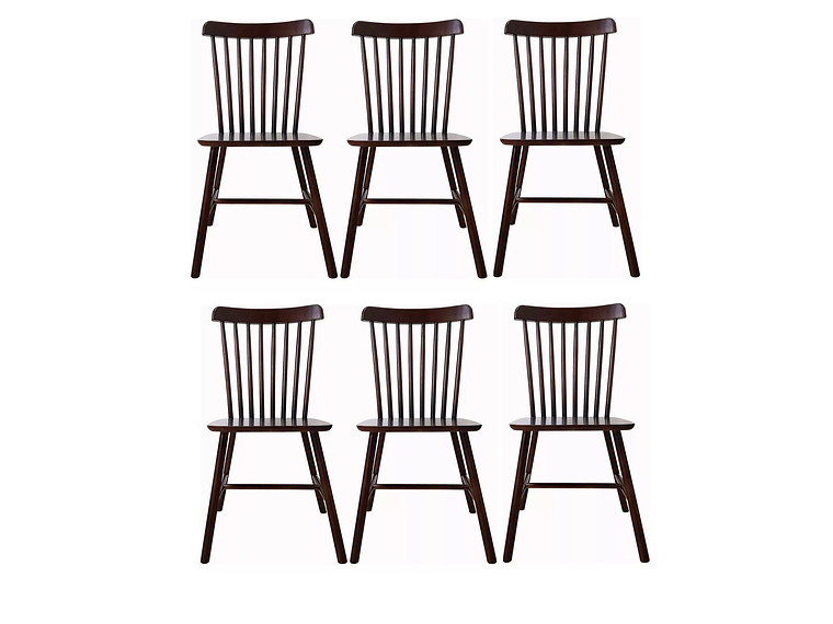 PACK HABITA2 CAFÉ 6 SILLA COMEDOR WINDSOR MADERA 1