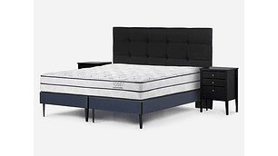 JUEGO DE DORMITORIO ROSEN CAMA EUROPEA AUTONOMY SKY BD 2 PLAZAS + SET ISSEY GRAFITO