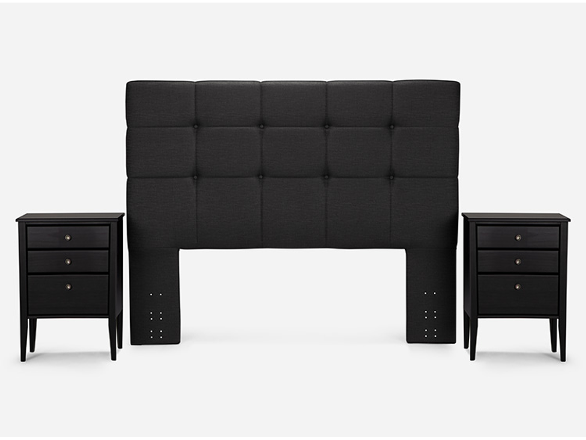 JUEGO DE DORMITORIO ROSEN CAMA EUROPEA AUTONOMY SKY BD 2 PLAZAS + SET ISSEY GRAFITO 3