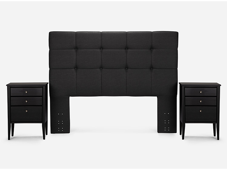 JUEGO DE DORMITORIO ROSEN CAMA EUROPEA AUTONOMY SKY BD 2 PLAZAS + SET ISSEY GRAFITO 3