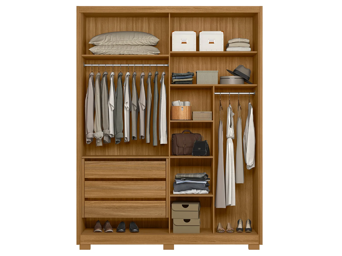 CLÓSET DI PORETTI DESIGN CALIFORNIA 4 PUERTAS 3 CAJONES CAFÉ 3