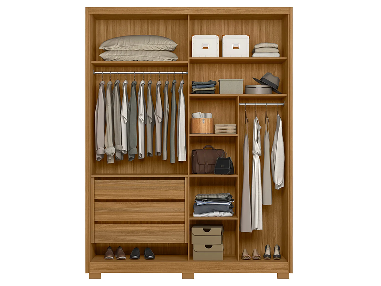 CLÓSET DI PORETTI DESIGN CALIFORNIA 4 PUERTAS 3 CAJONES CAFÉ 3