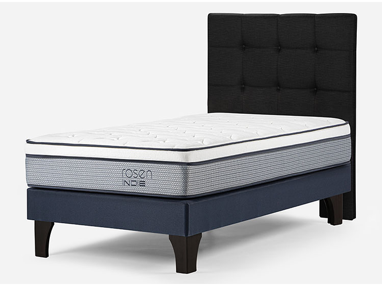 JUEGO DE DORMITORIO ROSEN CAMA EUROPEA INDIE 1.5 PLAZAS GRIS + RESPALDO ISSEY GRAFITO 2