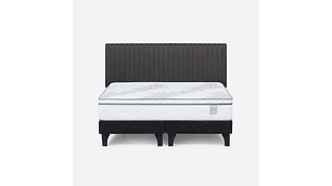 CAMA EUROPEA NEO PLUS KING BD + RESPALDO LUCIO GRAFITO