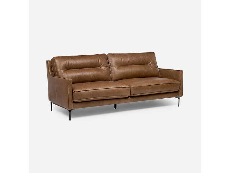 SOFÁ BARI 3 CUERPOS CUERO MARRÓN 1