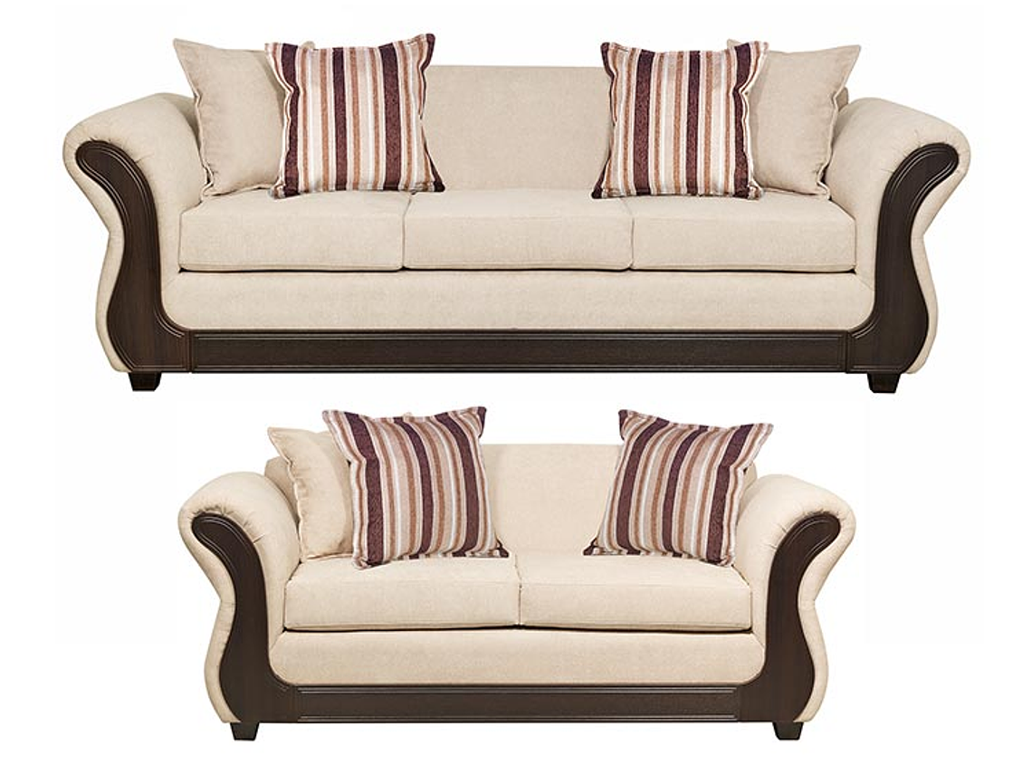 JUEGO DE LIVING INNOVAMUEBLES PALERMO TELA YF BEIGE 32 1