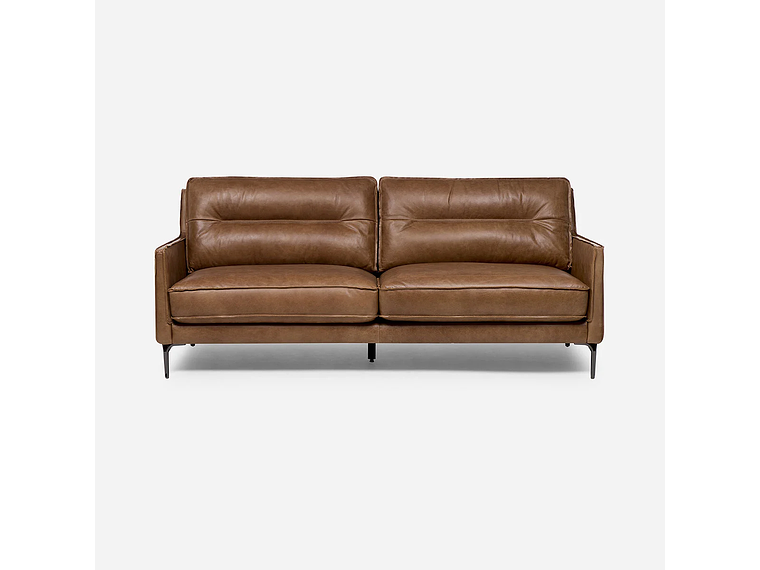 SOFÁ BARI 3 CUERPOS CUERO MARRÓN 4