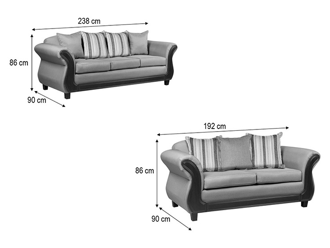 JUEGO DE LIVING INNOVAMUEBLES PALERMO TELA YF BEIGE 32 4