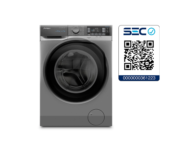LAVADORA SECADORA FENSA 11/7 KG LAVADO INTELIGENTE 11WD GRIS 9