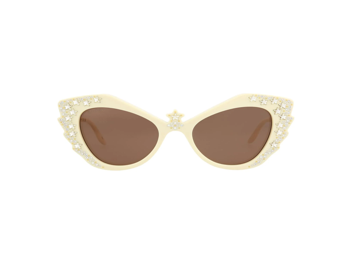 GAFAS DE SOL GUCCI DE ACETATO CON MONTURA DE GATO PARA MUJER EN MARFIL 1