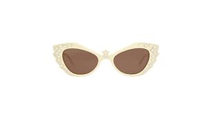GAFAS DE SOL GUCCI DE ACETATO CON MONTURA DE GATO PARA MUJER EN MARFIL