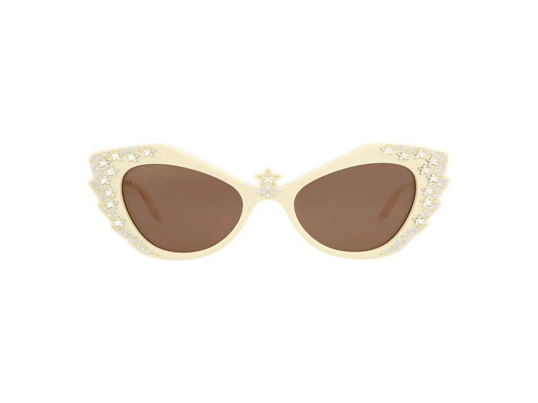 GAFAS DE SOL GUCCI DE ACETATO CON MONTURA DE GATO PARA MUJER EN MARFIL 1