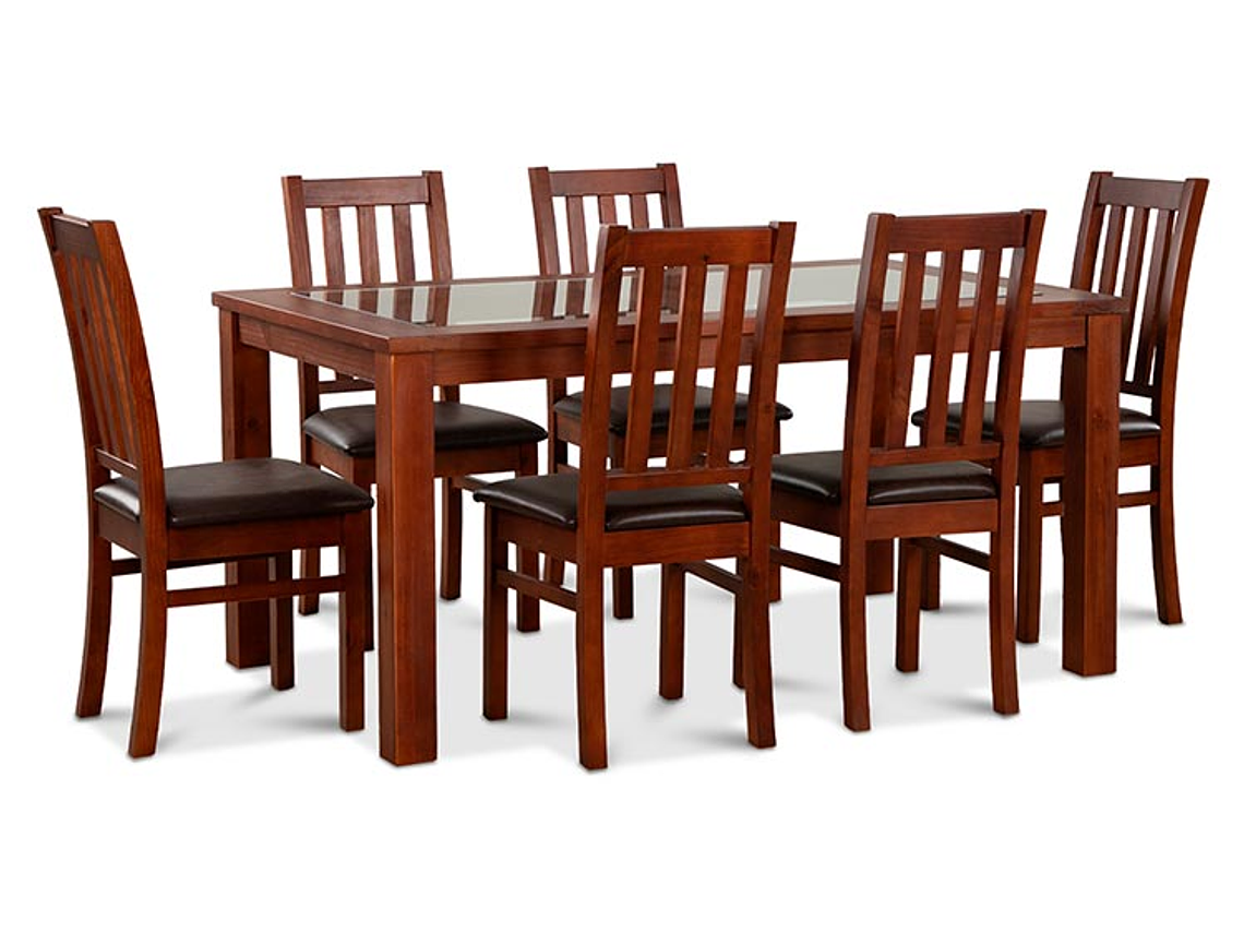 JUEGO DE COMEDOR CIC ÑUBLE PU 6 SILLAS CHOCOLATE 1