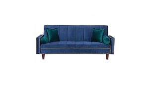 FUTÓN BLACK FACTORY VANGUARDIA 3 CUERPOS FELPA AZUL SOFA CAMA 200 X110 VERDE