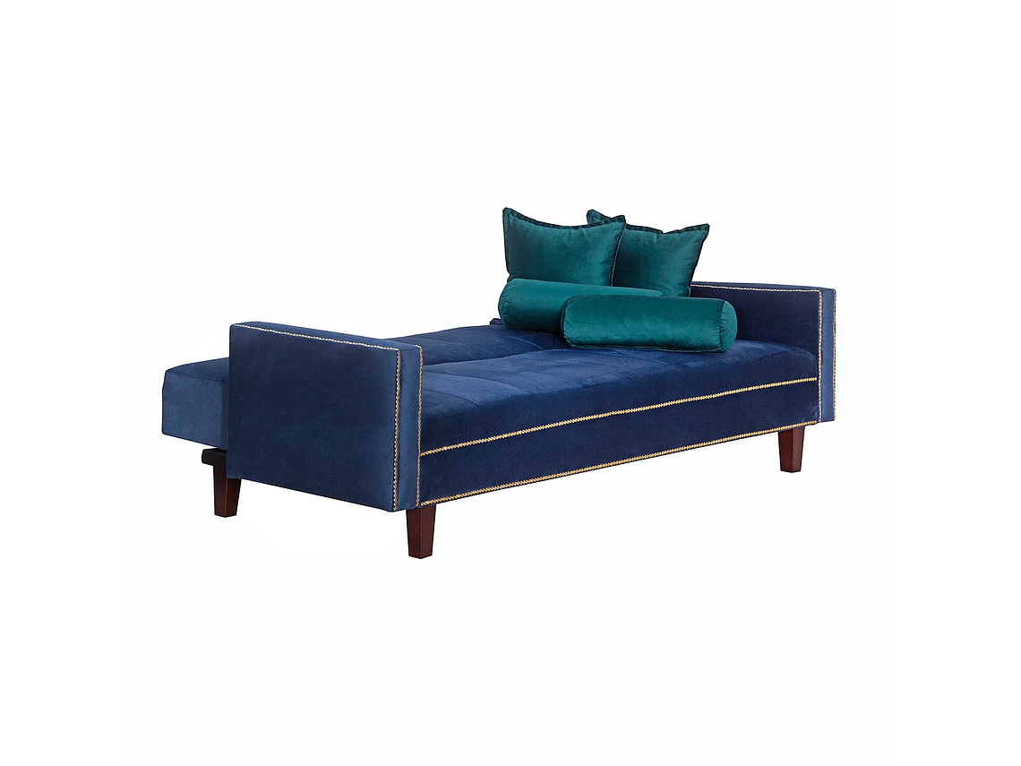 FUTÓN BLACK FACTORY VANGUARDIA 3 CUERPOS FELPA AZUL SOFA CAMA 200 X110 VERDE 2