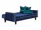 FUTÓN BLACK FACTORY VANGUARDIA 3 CUERPOS FELPA AZUL SOFA CAMA 200 X110 VERDE - Miniatura 2