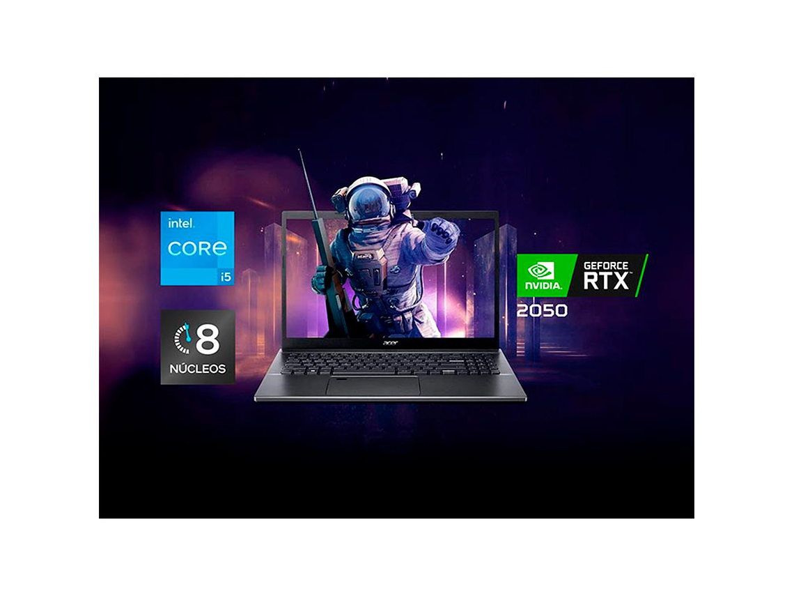 NOTEBOOK GAMER ACER ASPIRE 5 A515-58GM-56XX-1 INTEL CORE I5 16GB RAM 512GB SSD NVIDIA RTX 2050 15.6 7