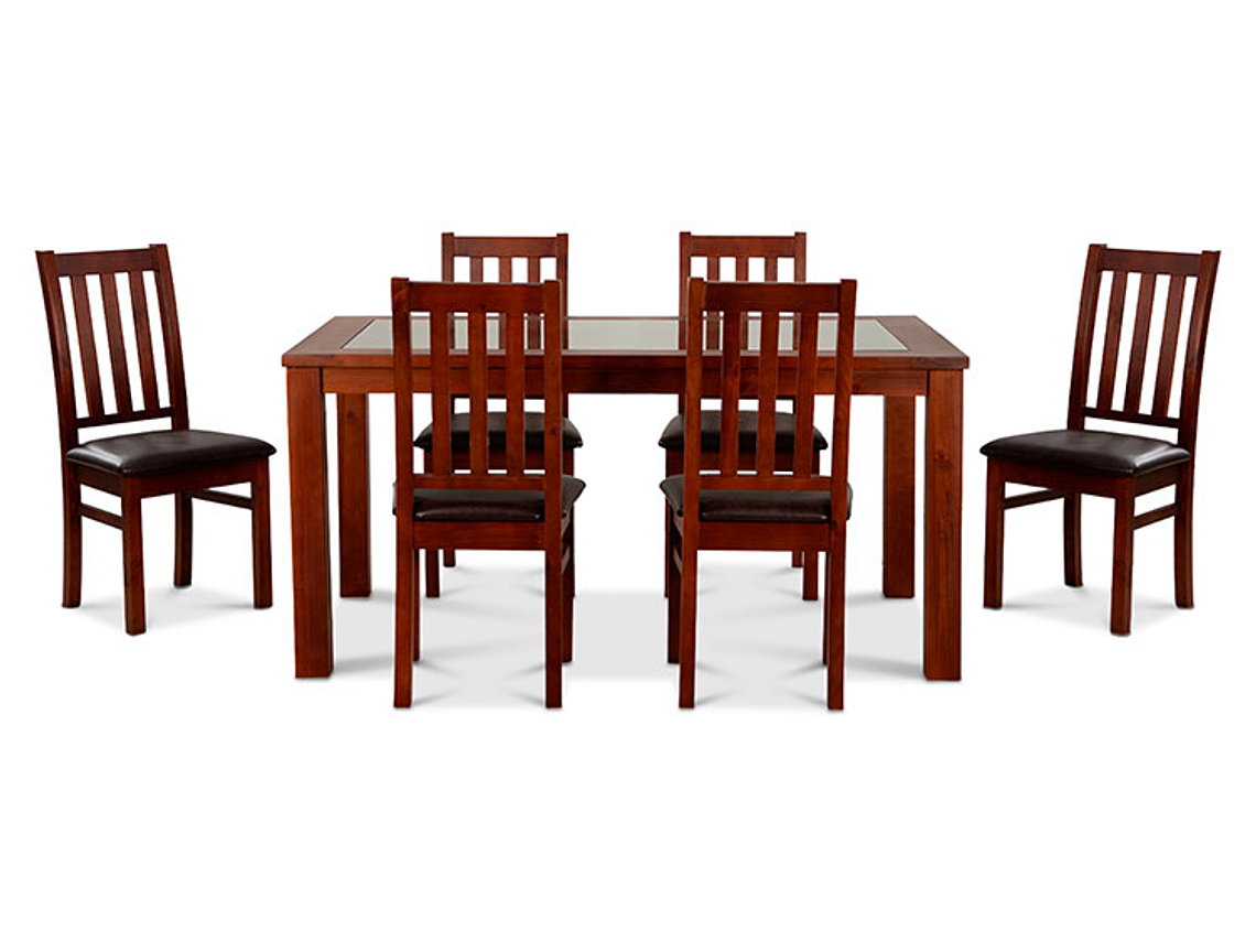 JUEGO DE COMEDOR CIC ÑUBLE PU 6 SILLAS CHOCOLATE 9