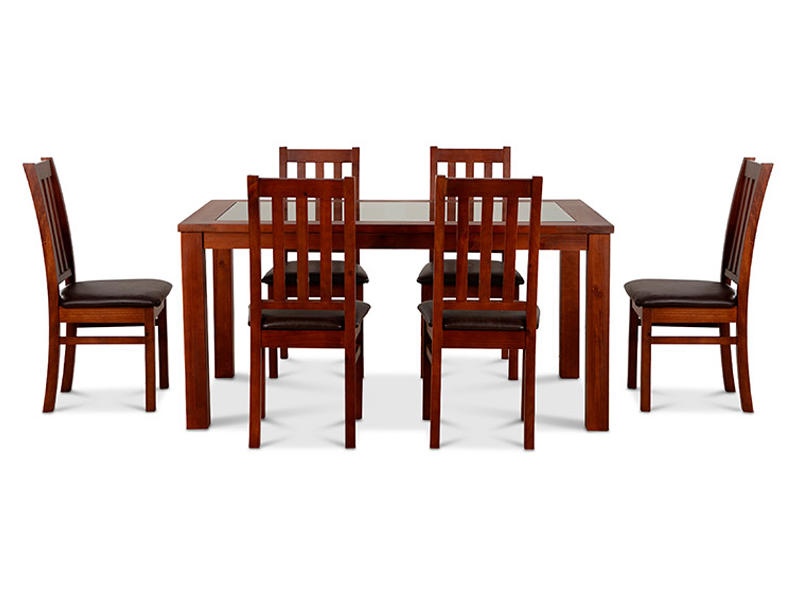 JUEGO DE COMEDOR CIC ÑUBLE PU 6 SILLAS CHOCOLATE 11