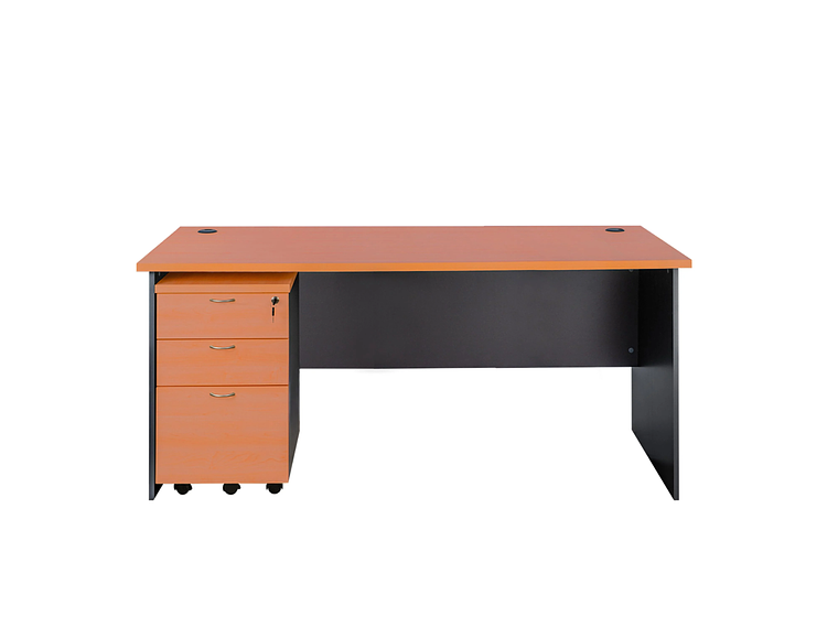 ESCRITORIO ESTANDAR 150 X 60 CM. CON CAJONERA MÓVIL KARDEX. COLOR ALERCE Y GRAFITO 1