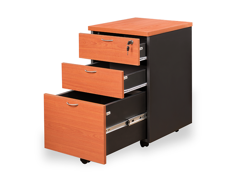 ESCRITORIO ESTANDAR 150 X 60 CM. CON CAJONERA MÓVIL KARDEX. COLOR ALERCE Y GRAFITO 2