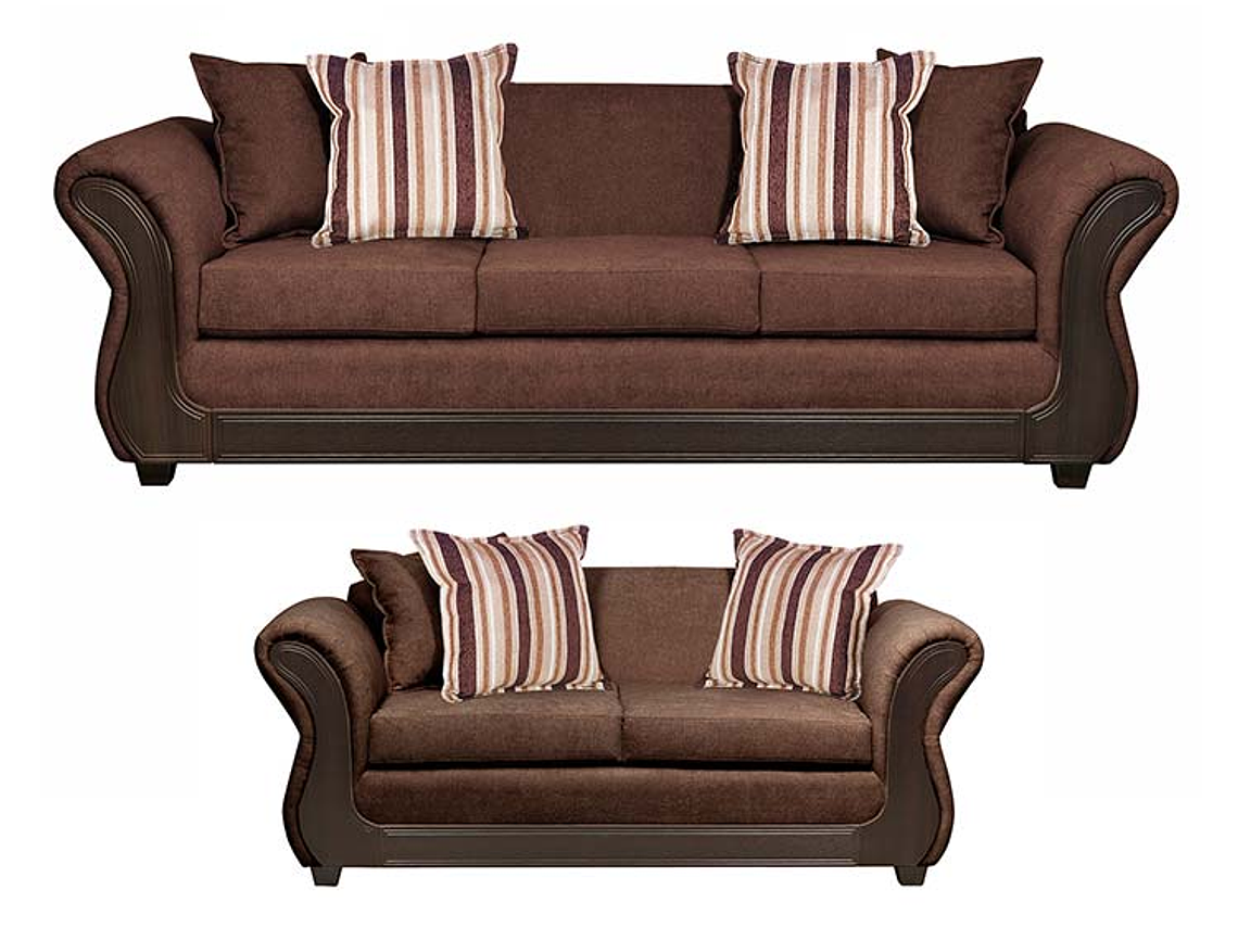 JUEGO DE LIVING INNOVAMUEBLES PALERMO TELA YF CHOCOLATE 32 1