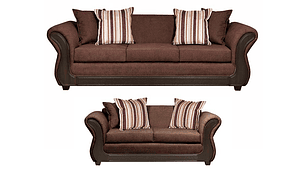 JUEGO DE LIVING INNOVAMUEBLES PALERMO TELA YF CHOCOLATE 32