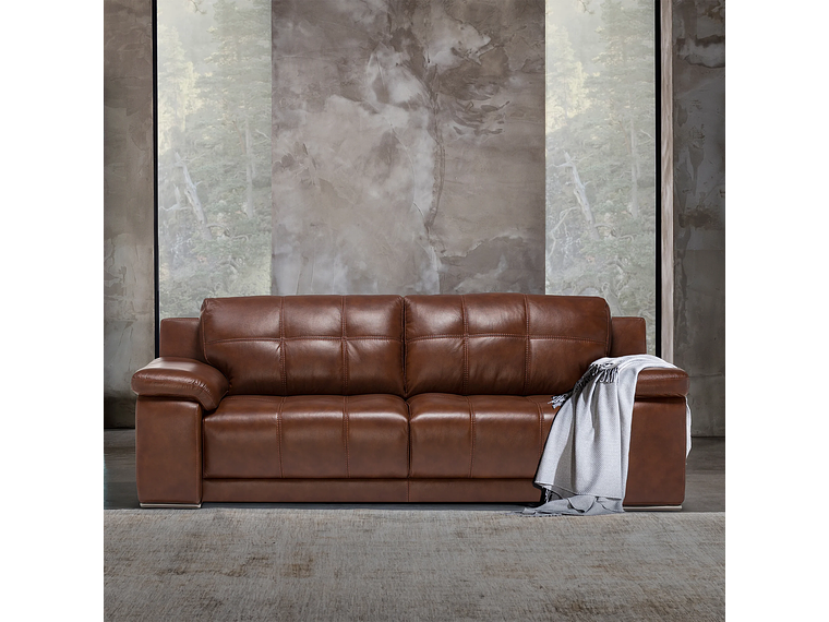 SOFÁ ROSEN 5037 3 CUERPOS CUERO CARAMELO 9