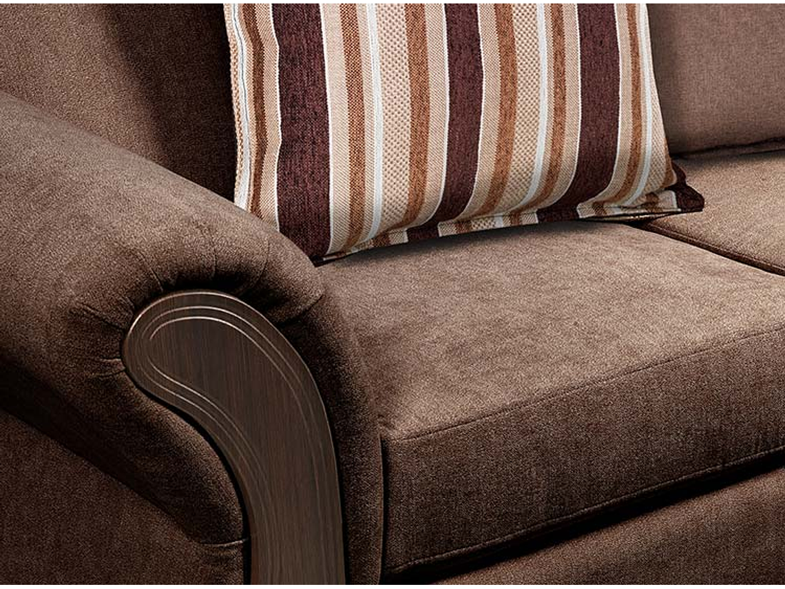 JUEGO DE LIVING INNOVAMUEBLES PALERMO TELA YF CHOCOLATE 32 8