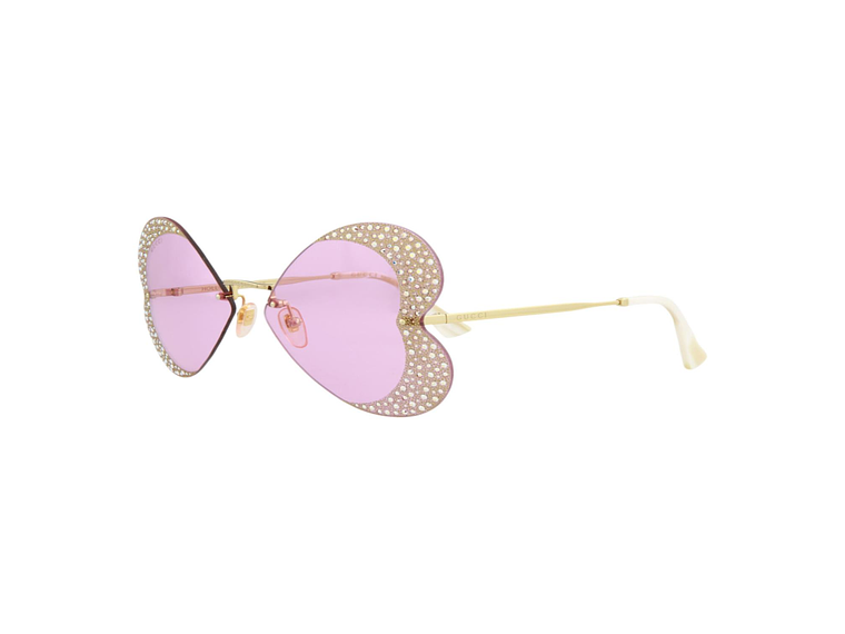 GAFAS DE SOL GUCCI DE METAL CON MONTURA DE OJO DE GATO PARA MUJER EN DORADO ROSA 1