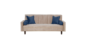 FUTÓN BLACK FACTORY 3 CUERPOS FELPA BEIGE SOFA CAMA VANGUARDIA 200 X110 AZUL