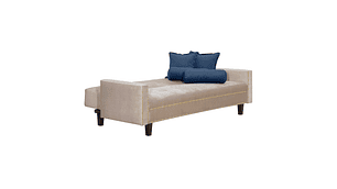 FUTÓN BLACK FACTORY 3 CUERPOS FELPA BEIGE SOFA CAMA VANGUARDIA 200 X110 AZUL