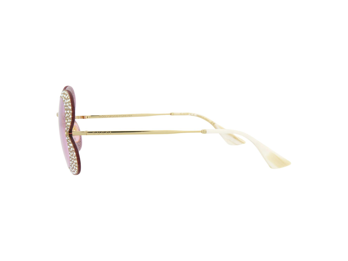 GAFAS DE SOL GUCCI DE METAL CON MONTURA DE OJO DE GATO PARA MUJER EN DORADO ROSA 3