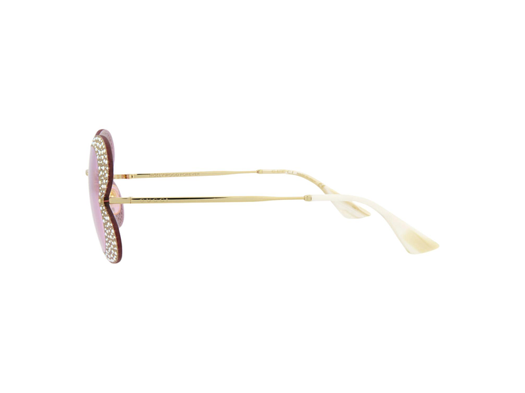 GAFAS DE SOL GUCCI DE METAL CON MONTURA DE OJO DE GATO PARA MUJER EN DORADO ROSA 3