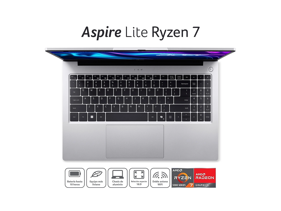 NOTEBOOK ASPIRE LITE AL15-41P-R0ZY-3 | AMD RYZEN 7 5700U | 16GB RAM | 512GB SSD | 15,6' FHD 6