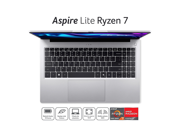 NOTEBOOK ASPIRE LITE AL15-41P-R0ZY-3 | AMD RYZEN 7 5700U | 16GB RAM | 512GB SSD | 15,6' FHD 6