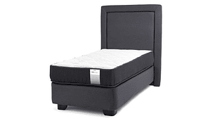 JUEGO DE DORMITORIO DRIMKIP CAMA AMERICANA DUO POCKET 1 PLAZA GRIS + RESPALDO