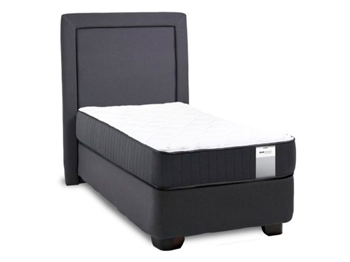 JUEGO DE DORMITORIO DRIMKIP CAMA AMERICANA DUO POCKET 1 PLAZA GRIS + RESPALDO 3