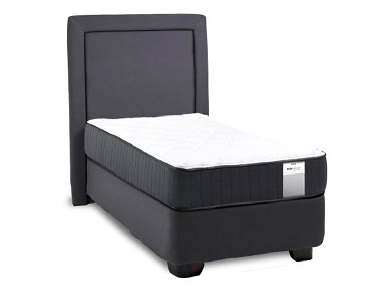 JUEGO DE DORMITORIO DRIMKIP CAMA AMERICANA DUO POCKET 1 PLAZA GRIS + RESPALDO 3