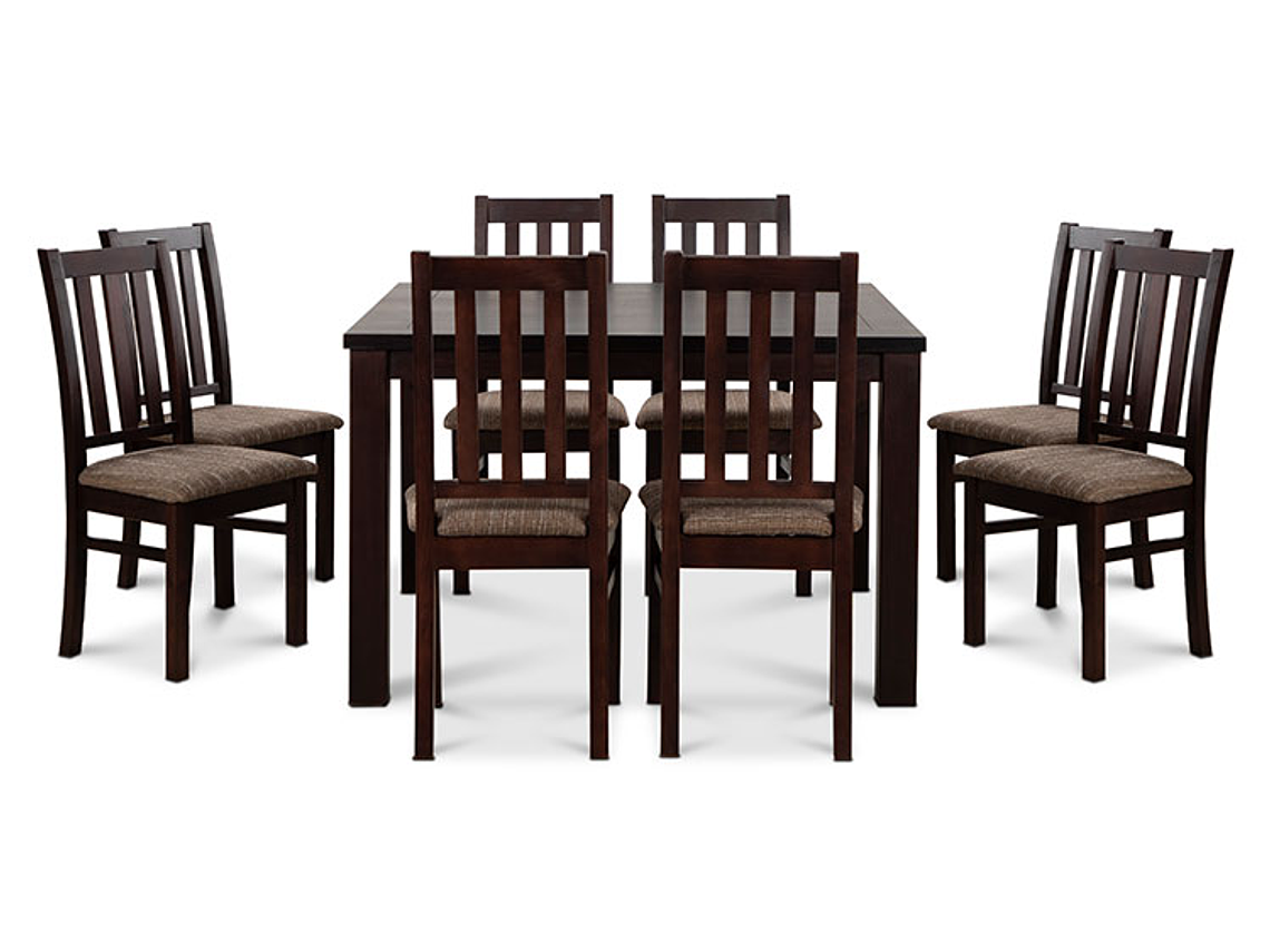 JUEGO DE COMEDOR CIC ÑUBLE 8 SILLAS CHOCOLATE CAFÉ 10