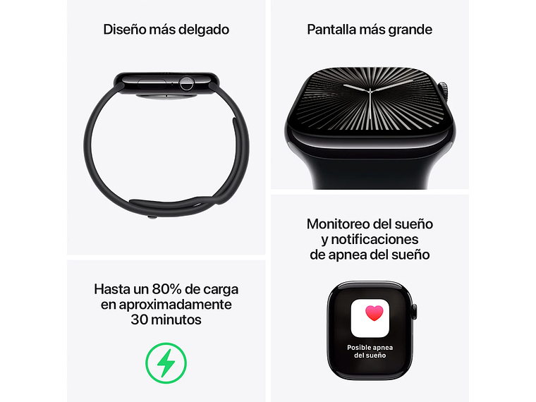 APPLE WATCH SERIE 10 42MM NEGRO ALUMINIO CORREA LOOP DEPORTIVA 8