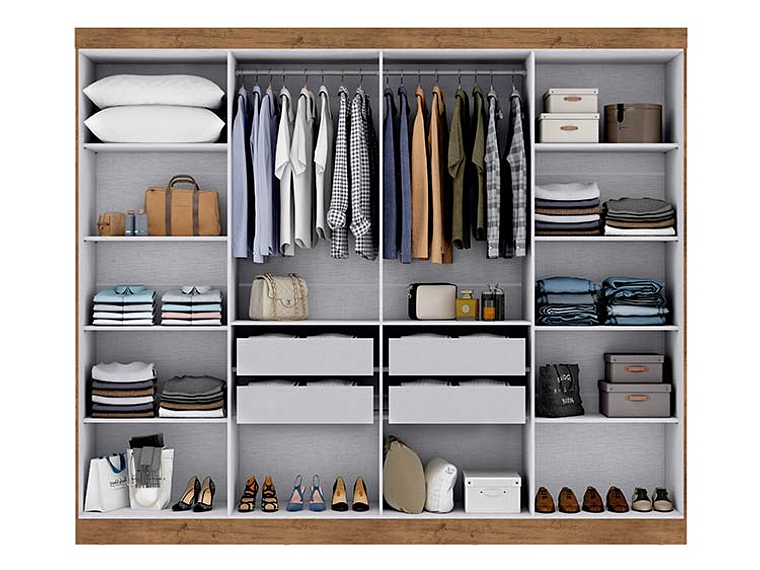 CLOSET DI PORETTI DESIGN PARIS MDF 8 PUERTAS 4 CAJONES CAFÉ CLARO 3