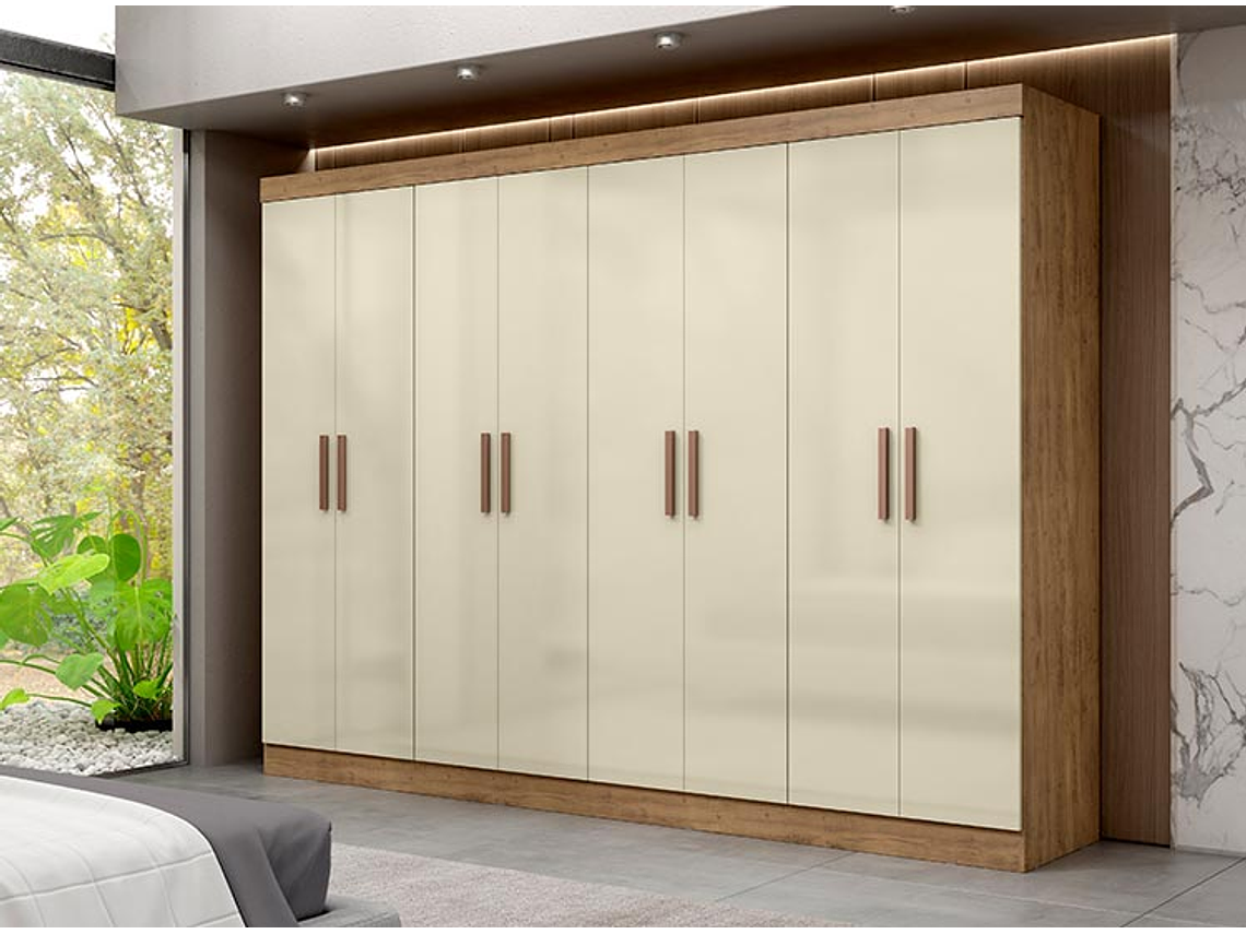CLOSET DI PORETTI DESIGN PARIS MDF 8 PUERTAS 4 CAJONES CAFÉ CLARO 4