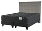 JUEGO DE DORMITORIO FLEX CAMA EUROPEA BLACK BOX TOP KING NEGRO + RESPALDO DESIGN GRIS - Miniatura 2