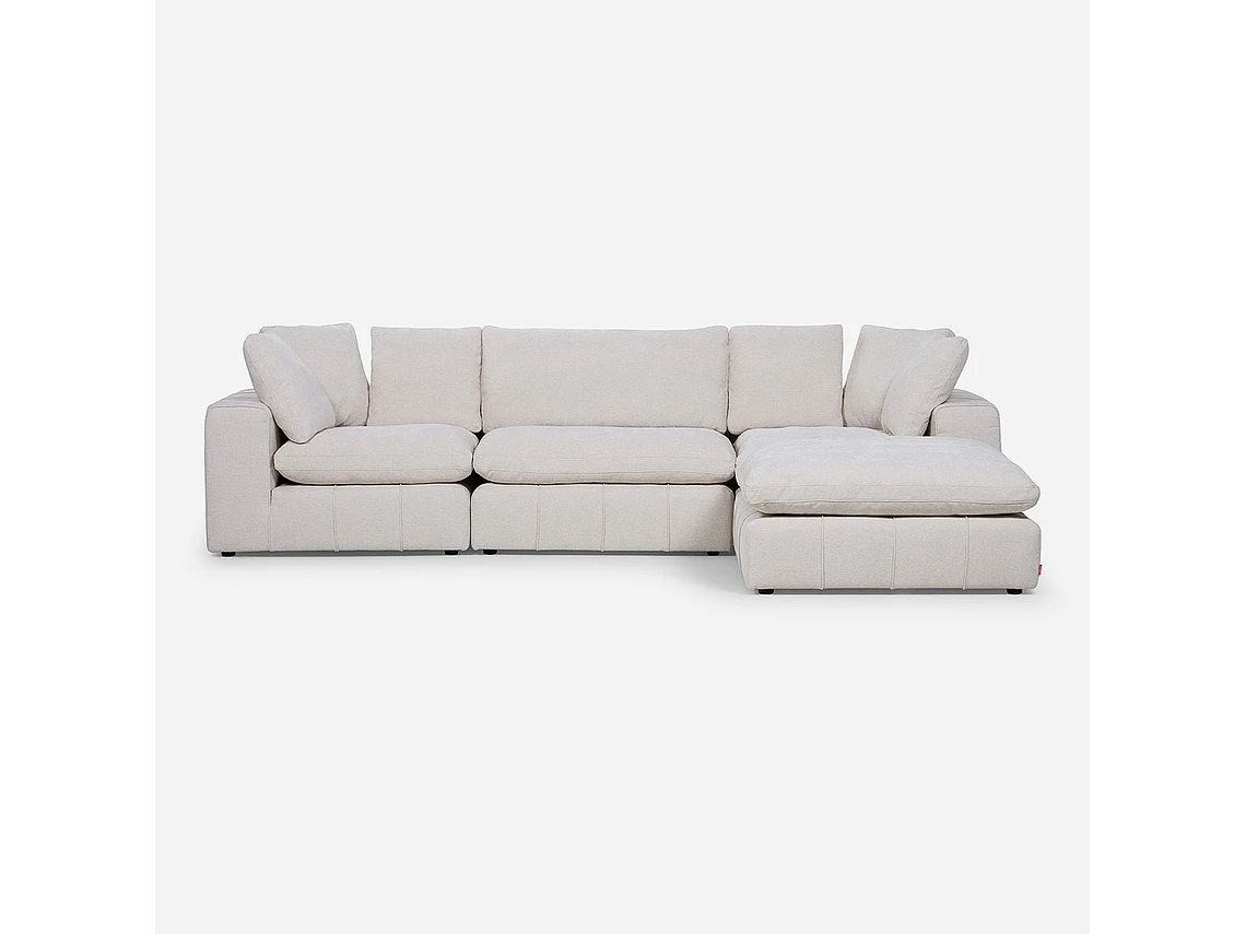 SOFÁ ROSEN BLANCO CRUDO SECCIONAL DORNIE TELA 4 PIEZAS 1