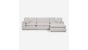 SOFÁ ROSEN BLANCO CRUDO SECCIONAL DORNIE TELA 4 PIEZAS