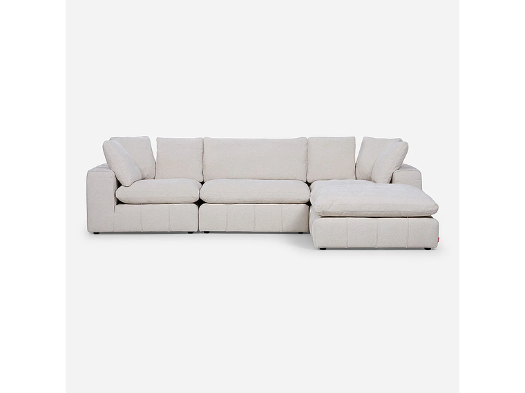 SOFÁ ROSEN BLANCO CRUDO SECCIONAL DORNIE TELA 4 PIEZAS 1