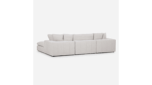 SOFÁ ROSEN BLANCO CRUDO SECCIONAL DORNIE TELA 4 PIEZAS