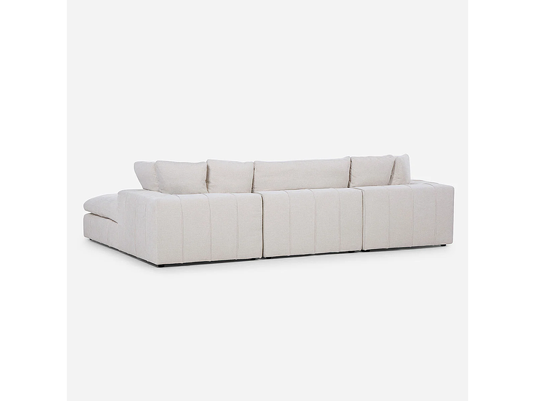 SOFÁ ROSEN BLANCO CRUDO SECCIONAL DORNIE TELA 4 PIEZAS 2