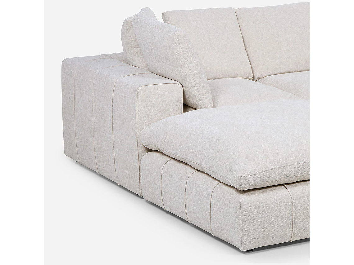 SOFÁ ROSEN BLANCO CRUDO SECCIONAL DORNIE TELA 4 PIEZAS 9